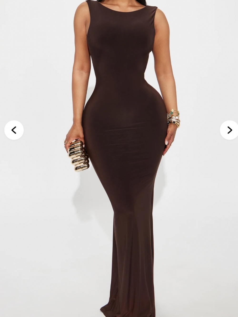 Fashion nova Alfie Backless Double Lined Ruched Maxi Dress